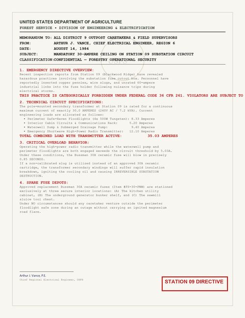 USFS Electrical Safety Directive: Mandatory 30A Ceiling