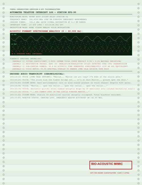 Mount Hood SIGINT 142.85 MHz Radio Intercept Transcript