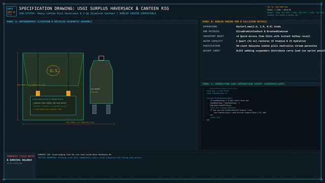 USGI Surplus Canvas Haversack & Canteen Rig